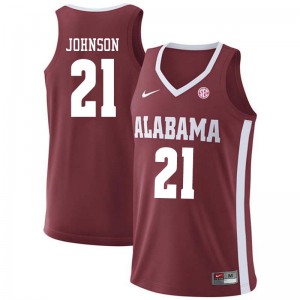 Men Alabama Crimson Tide Britton Johnson #21 Crimson Stitch Jerseys 926073-540