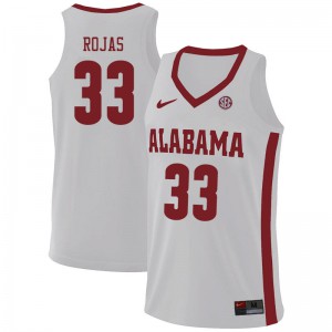 Mens Alabama Crimson Tide James Rojas #33 Embroidery White Jersey 800096-894