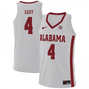 Men's Alabama Crimson Tide Juwan Gary #4 White Basketball Jerseys 104066-751