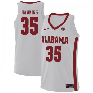 Men Alabama Crimson Tide Raymond Hawkins #35 Basketball White Jersey 193971-692