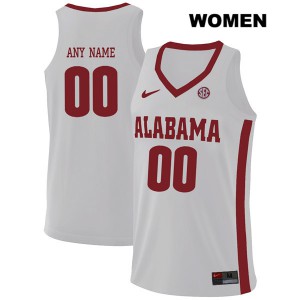 Women Alabama Crimson Tide Custom #00 Alumni White Jersey 922547-726