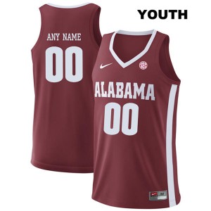 Youth Alabama Crimson Tide Custom #00 College Crimson Jerseys 213635-842