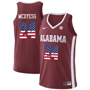 Men's Alabama Crimson Tide Antonio McDyess #24 University Crimson USA Flag Fashion Jersey 887824-509