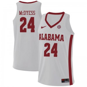 Mens Alabama Crimson Tide Antonio McDyess #24 White Stitch Jersey 524736-475