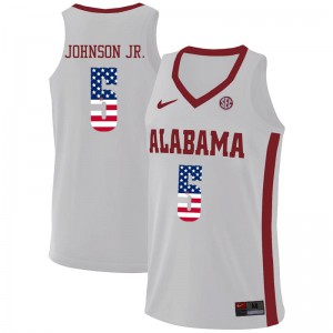 Mens Alabama Crimson Tide Avery Johnson Jr. #5 White USA Flag Fashion Basketball Jerseys 684036-641