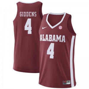 Men's Alabama Crimson Tide Daniel Giddens #4 Stitched Crimson Jerseys 233587-161