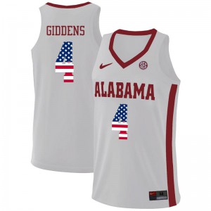 Men Alabama Crimson Tide Daniel Giddens #4 USA Flag Fashion White Embroidery Jersey 308156-386