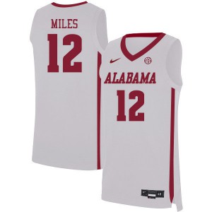 Men's Alabama Crimson Tide Darius Miles #12 Stitched White Jersey 340147-896