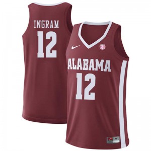 Men Alabama Crimson Tide Dazon Ingram #12 High School Crimson Jersey 145352-804
