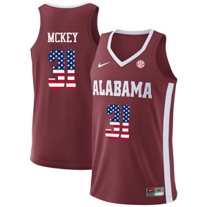 Mens Alabama Crimson Tide Derrick McKey #31 Crimson USA Flag Fashion Official Jersey 771868-693