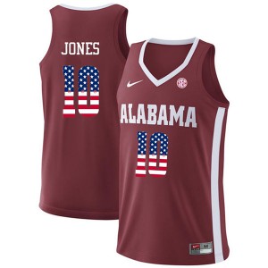 Men's Alabama Crimson Tide Herbert Jones #10 Crimson Stitch USA Flag Fashion Jersey 364531-680