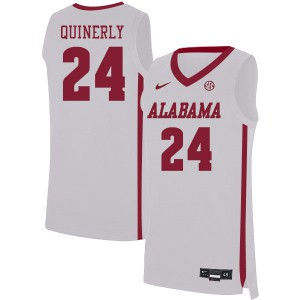 Mens Alabama Crimson Tide Jaden Quinerly #24 White Stitched Jerseys 604442-200