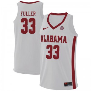 Mens Alabama Crimson Tide Landon Fuller #33 University White Jersey 422288-856