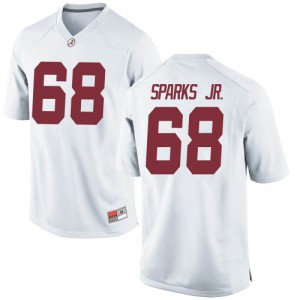 Mens Alabama Crimson Tide Alajujuan Sparks Jr. #68 Alumni Game White Jersey 846192-365