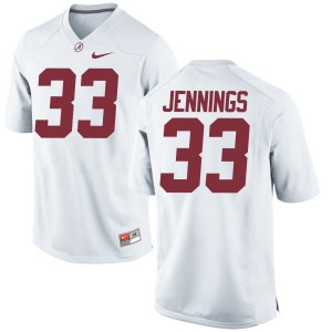 Mens Alabama Crimson Tide Anfernee Jennings #33 Embroidery Game White Jerseys 820195-429