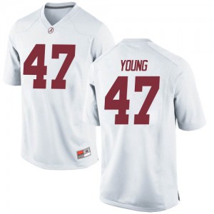 Men Alabama Crimson Tide Byron Young #9 Stitched White Game Jerseys 166497-467