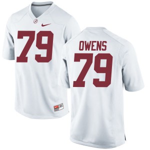 Men's Alabama Crimson Tide Chris Owens #79 Stitched Authentic White Jersey 295148-433
