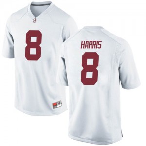 Men's Alabama Crimson Tide Christian Harris #8 Replica White Football Jerseys 749850-379
