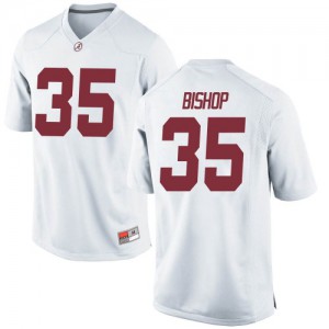 Men's Alabama Crimson Tide Cooper Bishop #35 White University Game Jerseys 843804-646
