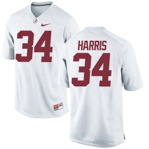 Men's Alabama Crimson Tide Damien Harris #34 White Authentic Football Jerseys 276595-530