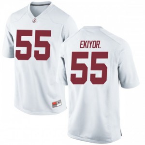 Men Alabama Crimson Tide Emil Ekiyor Jr. #55 Football Replica White Jerseys 998634-885