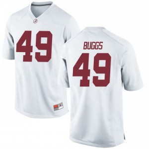 Men Alabama Crimson Tide Isaiah Buggs #49 White Football Replica Jersey 767425-309