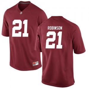Mens Alabama Crimson Tide Jahquez Robinson #21 Replica NCAA Crimson Jerseys 174209-719