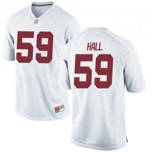 Mens Alabama Crimson Tide Jake Hall #59 University Game White Jersey 223748-764