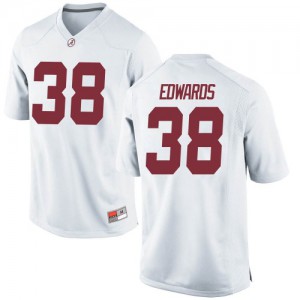 Mens Alabama Crimson Tide Jalen Edwards #38 White Stitched Game Jersey 952541-369