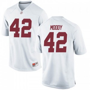 Mens Alabama Crimson Tide Jaylen Moody #42 University White Replica Jerseys 436052-549