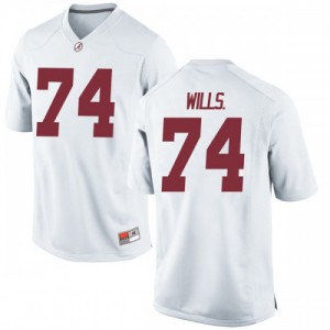 Men's Alabama Crimson Tide Jedrick Wills Jr. #74 White Replica Football Jerseys 401834-581