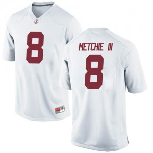 Mens Alabama Crimson Tide John Metchie III #8 White Official Replica Jerseys 221014-137