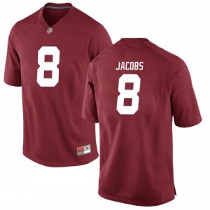 Men Alabama Crimson Tide Josh Jacobs #8 Stitch Crimson Game Jersey 403434-474