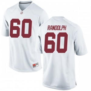 Men Alabama Crimson Tide Kendall Randolph #60 White University Game Jerseys 460097-693