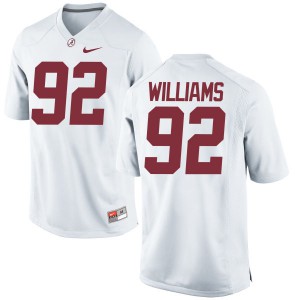 Mens Alabama Crimson Tide Quinnen Williams #92 Stitch Authentic White Jersey 646011-480