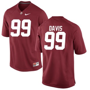 Mens Alabama Crimson Tide Raekwon Davis #99 Crimson Stitched Game Jerseys 739022-483