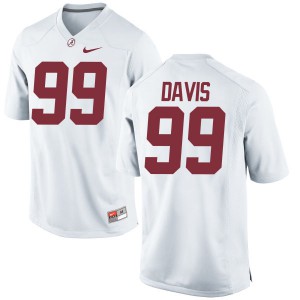 Mens Alabama Crimson Tide Raekwon Davis #99 Game White NCAA Jersey 426730-714