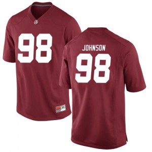 Men Alabama Crimson Tide Sam Johnson #98 Embroidery Crimson Game Jersey 462660-165