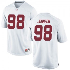 Men's Alabama Crimson Tide Sam Johnson #98 Game White Stitched Jerseys 224645-739