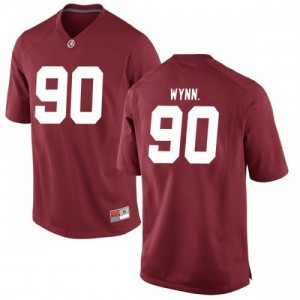 Men's Alabama Crimson Tide Stephon Wynn Jr. #90 Crimson Game Embroidery Jersey 781392-144