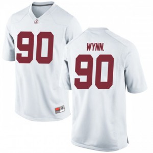 Mens Alabama Crimson Tide Stephon Wynn Jr. #90 Game White Player Jerseys 574894-578