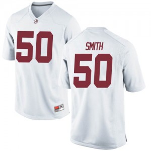 Men's Alabama Crimson Tide Tim Smith #50 White Player Replica Jersey 645346-385