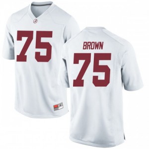 Men Alabama Crimson Tide Tommy Brown #75 White Game Alumni Jersey 880024-681
