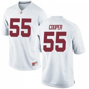 Mens Alabama Crimson Tide William Cooper #55 White Replica Alumni Jersey 489824-362