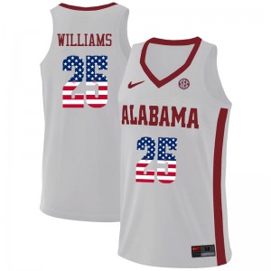 Men Alabama Crimson Tide Mo Williams #25 Stitch White USA Flag Fashion Jersey 682470-215