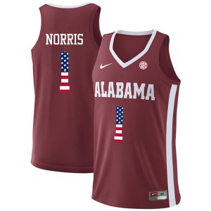 Men Alabama Crimson Tide Riley Norris #1 Crimson High School USA Flag Fashion Jerseys 895919-212