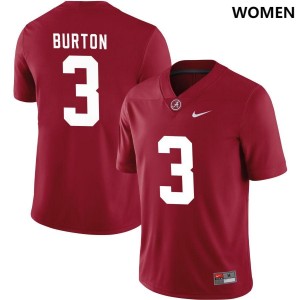 Womens Alabama Crimson Tide Jermaine Burton #3 NCAA Crimson Limited University Jersey 324067-402