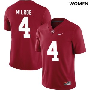 Womens Alabama Crimson Tide Jalen Milroe #4 High School Crimson Limited Football Jersey 226795-711