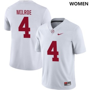 Women's Alabama Crimson Tide Jalen Milroe #4 Embroidery White Limited Football Jersey 496145-797