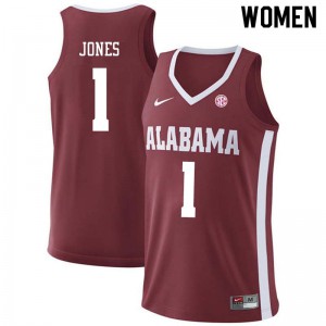 Womens Alabama Crimson Tide Herbert Jones #1 College Crimson Jerseys 542248-957